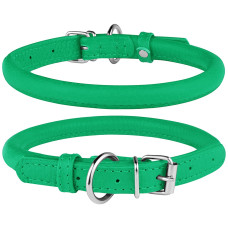 Ошейник для собак Barksi круглый кожаный Салатовый XS 20-25 см
