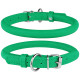 Ошейник для собак Barksi круглый кожаный Салатовый S 25-33 см