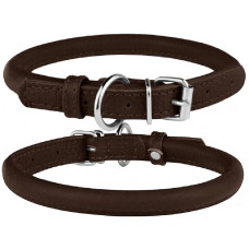 Ошейник для собак Barksi круглый кожаный Коричневый XS 20-25 см