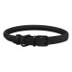 Ошейник для собак круглый кожаный BronzeDog Premium с металлической фурнитурой, Черный 2XS 20-25 см