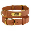 Ошейник для собак кожаный BronzeDog Crazy Тауни L 38-49 см
