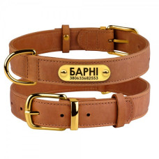 Ошейник для собак кожаный BronzeDog Crazy Тауни XS 19-25 см