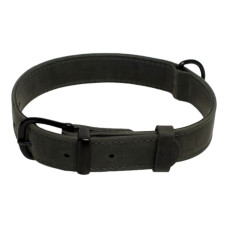 Нашийник для собак Crazy шкіряний плоский Графіт XS 19-25 см 