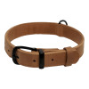 Ошейник для собак BronzeDog Crazy кожаный плоский Бежевый XS 19-25 см