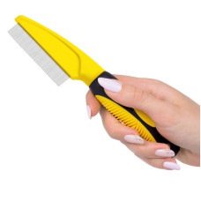 Расческа с вращающимся частым зубом 22х5см, Bronzedog 