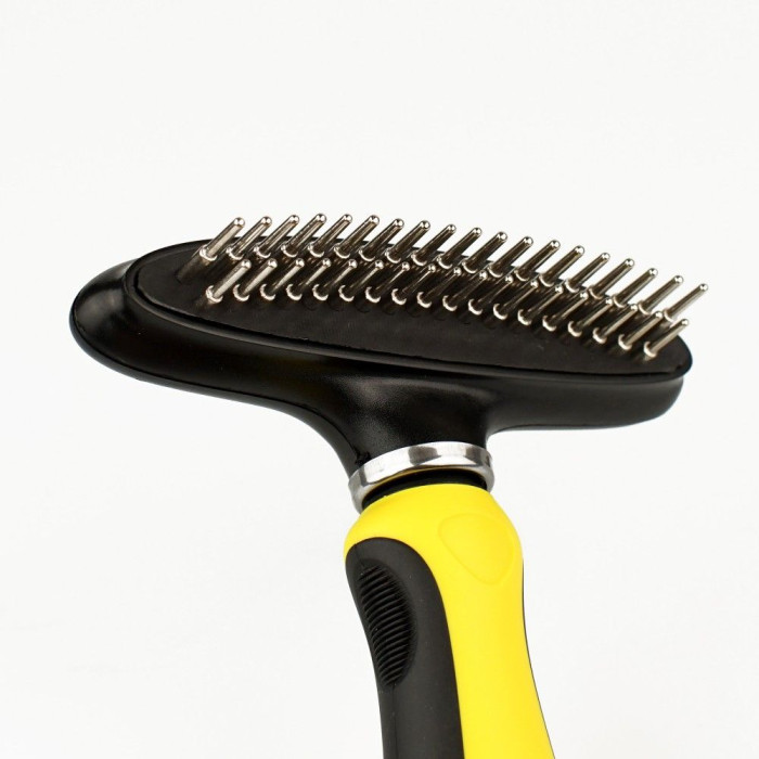 Расческа Грабли Bronzedog Округлая Двухрядная 16*12 см L