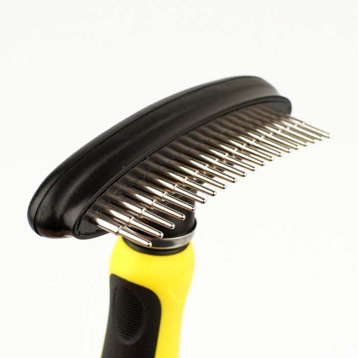 Расческа грабли Bronzedog Округлая Однорядная 16*9 см S