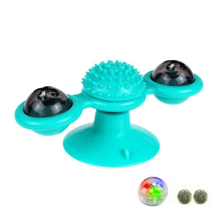 Іграшка для котів PetFun Карусель з котячою м'ятою та світлодіодною кулькою, 16х8см