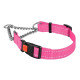 Ошейник Мартингейл Active нейлоновый со светоотражением и цепочкой, розовый S 30-38 см