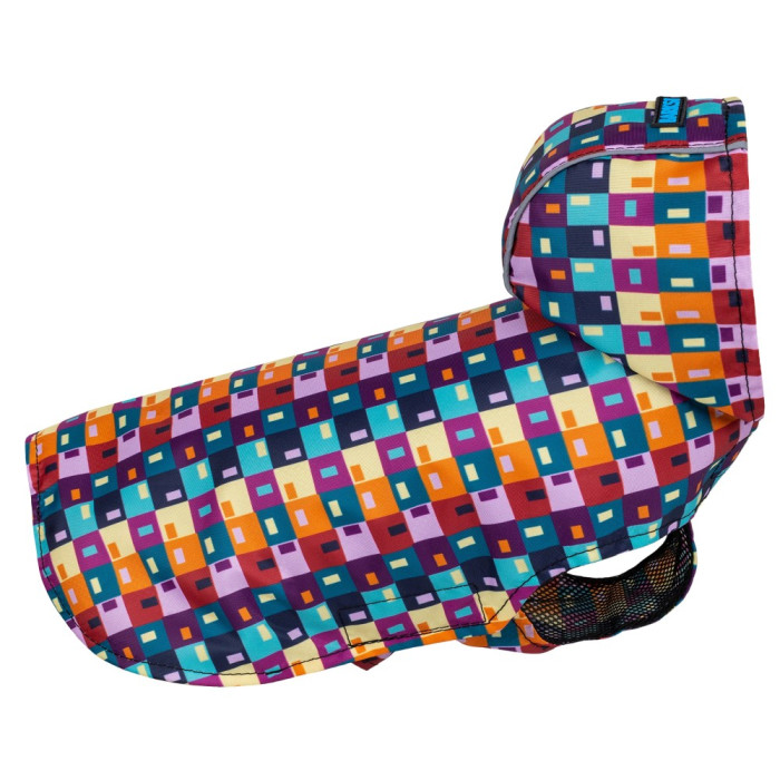 Дождевик для собак Barksi Textile с капюшоном Печворк, 2XS - 23 см