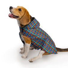 Дождевик для собак Barksi Textile с капюшоном Клетка, 2XS - 23 см