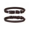 Ошейник для собак BronzeDog круглый кожаный Темно-Коричневый L, 38-48 см