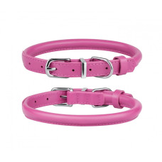 Ошейник для собак BronzeDog круглый кожаный Розовый XS, 18-25 см