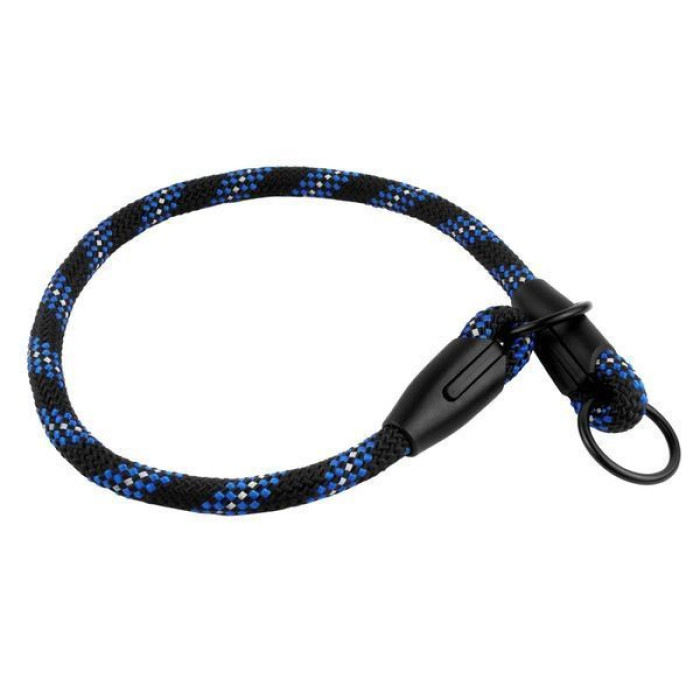 Ошейник-удавка для собак BronzeDog Active из альпинистского шнура, Черно-Синий S 41 см