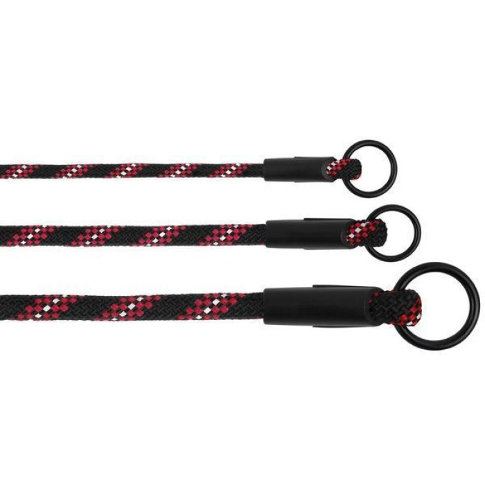 Ошейник-удавка для собак BronzeDog Active из альпинистского шнура, Черно-Красный   см