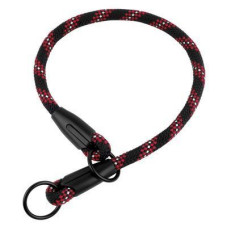 Ошейник-удавка для собак BronzeDog Active из альпинистского шнура, Черно-Красный   см