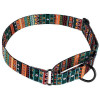 Нашийник для собак мартингейл Urban нейлоновий з металевою фурнітурою, принт Етнічний, Ментол M 38-51 см