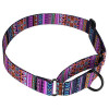 Нашийник для собак мартингейл Urban нейлоновий з металевою фурнітурою, принт Етнічний, Фіолетовий M 38-51 см