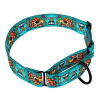 Нашийник для собак мартингейл Urban нейлоновий з металевою фурнітурою, принт Маски, Ментол M 38-51 см