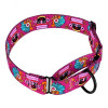 Нашийник для собак мартингейл Urban нейлоновий з металевою фурнітурою, принт Маски, Рожевий M 38-51 см