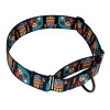 Нашийник для собак мартингейл Urban нейлоновий з металевою фурнітурою, принт Маски, Чорний M 38-51 см