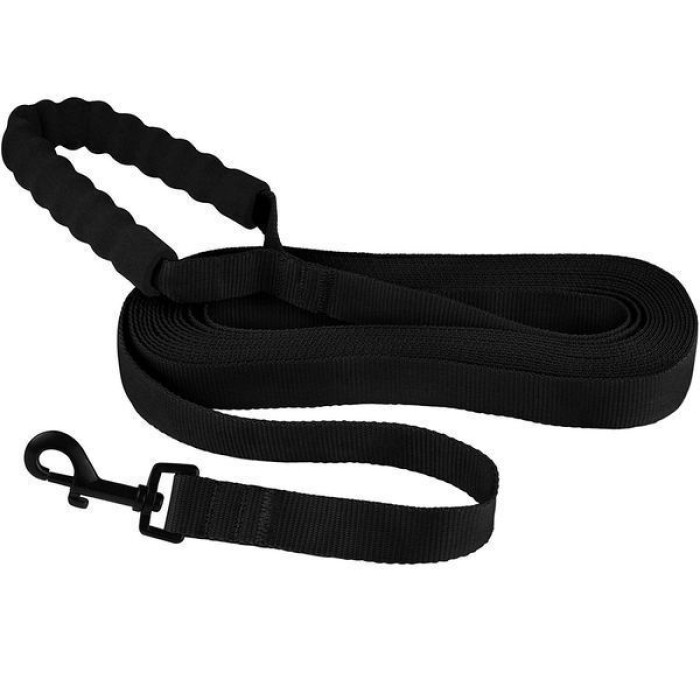 Поводок для собак нейлоновый Bronzedog Active с мягкой ручкой, Черный M 9 м