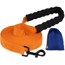 Поводок для собак нейлоновый Bronzedog Active с мягкой ручкой, Оранжевый S 6 м