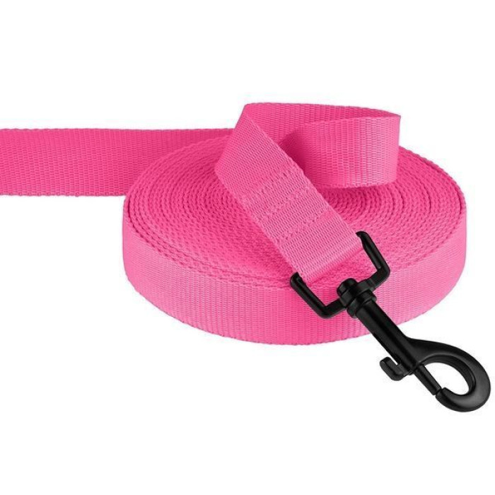 Поводок для собак нейлоновый Bronzedog Active с мягкой ручкой, Розовый M 9 м