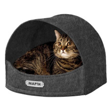 Лежанка-будиночок для котів з повсті, сірий S 35*30*28