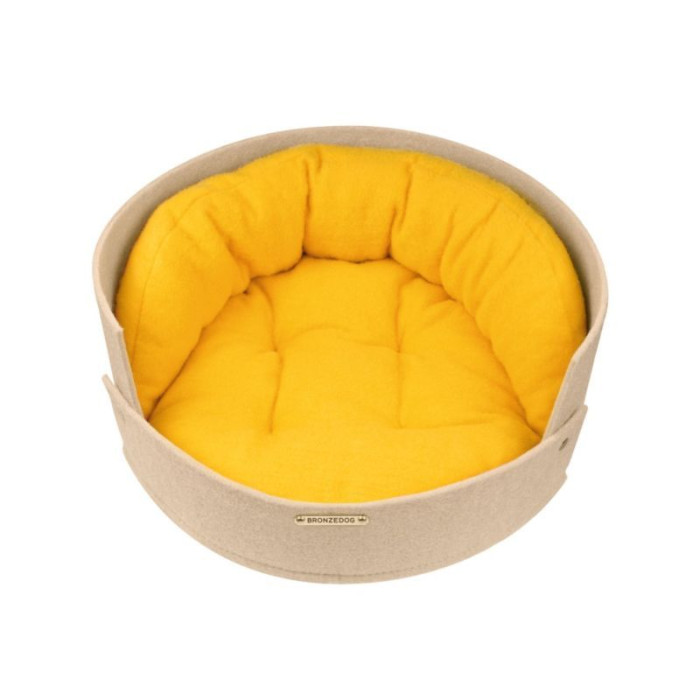 Лежанка для Котов и Собак BronzeDog ЛУНА Бежево-Желтая 