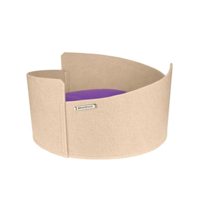 Лежанка для Котов и Собак BronzeDog БЭЛЛА Бежево-Лиловая М 47*47*21