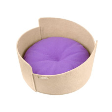 Лежанка для Котов и Собак BronzeDog БЭЛЛА Бежево-Лиловая S 42*42*20