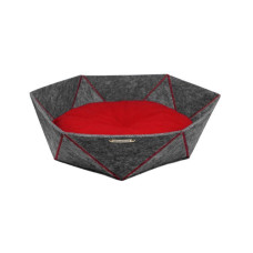 Лежанка для Котов и Собак BronzeDog РОКСИ Серо-Красная S 52*52*14