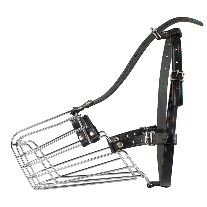 Намордник металлический Bronzedog №6 Овчарка усиленная (12,5 х 34 х 49/67 см)