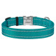 Ошейник нейлоновый для собак Active со светоотражением и металлической пряжкой, темный бирюзовый S 25-33 см
