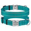 Ошейник нейлоновый для собак Active со светоотражением и металлической пряжкой, темный бирюзовый S 25-33 см