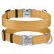 Ошейник нейлоновый для собак Active со светоотражением и металлической пряжкой, золотистый M 30-40 см