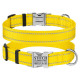 Ошейник нейлоновый для собак Active со светоотражением и металлической пряжкой, желтый S 25-33 см