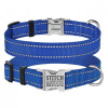 Ошейник нейлоновый для собак Active со светоотражением и металлической пряжкой, синий S 25-33 см