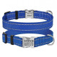 Ошейник нейлоновый для собак Active со светоотражением и металлической пряжкой, синий S 25-33 см