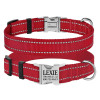 Ошейник нейлоновый для собак Active со светоотражением и металлической пряжкой, красный S 25-33 см