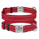 Ошейник нейлоновый для собак Active со светоотражением и металлической пряжкой, красный S 25-33 см
