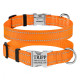 Ошейник нейлоновый для собак Active со светоотражением и металлической пряжкой, оранжевый S 25-33 см