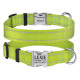 Ошейник нейлоновый для собак Active со светоотражением и металлической пряжкой, салатовый S 25-33 см