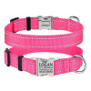 Ошейник нейлоновый для собак Active со светоотражением и металлической пряжкой, розовый S 25-33 см