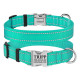 Ошейник нейлоновый для собак Active со светоотражением и металлической пряжкой, бирюзовый XL 43-66 см