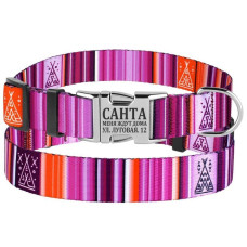 Ошейник для Собак BronzeDog Urban West Нейлоновый с Металлической Пряжкой Фиолетовый S 1,6 см 25-33 см 