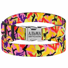 Нашийник для Собак Urban Camo Нейлоновий з Металевою Пряжкою, Помаранчевий S 1,6 см 25-33 см