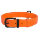 Нашийник для собак шкіряний Premium без прикрас, помаранчевий