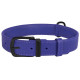 Ошейник для собак кожаный BronzeDog Premium без украшений, фиолетовый 